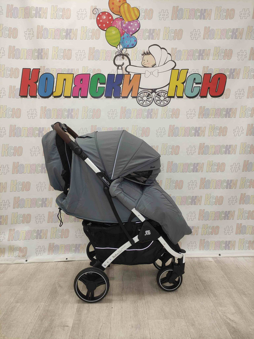 Коляска прогулочная Baballo Future 2024 серая (белая рама)