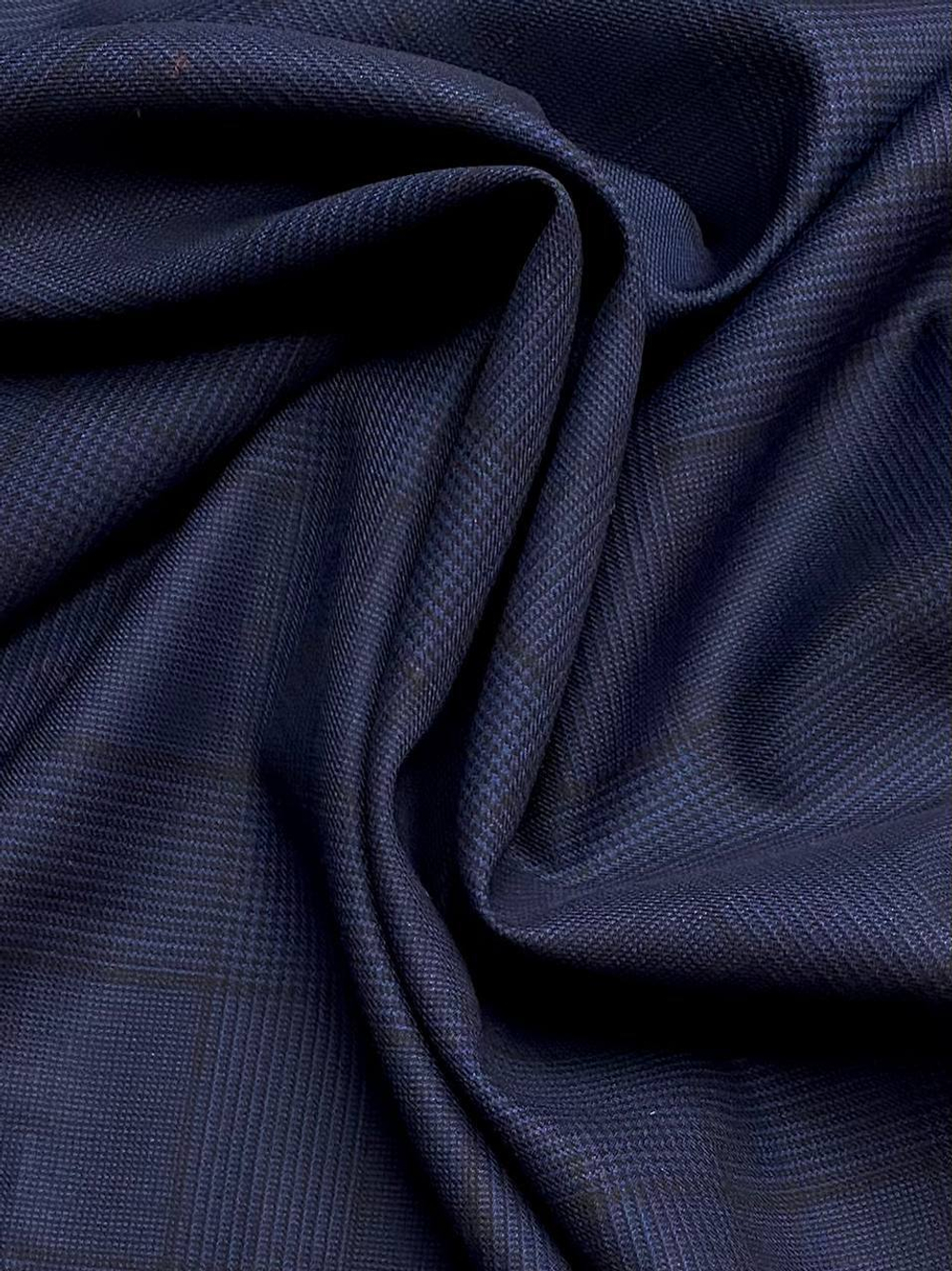 Шерсть костюмно-плательная Guabello 1815 темно-синяя в клетку