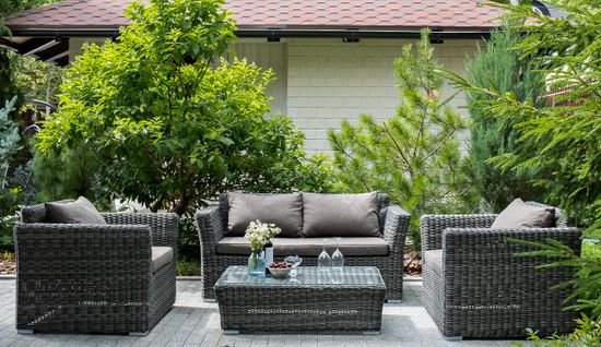 "Капучино" кресло из искусственного ротанга, цвет графит