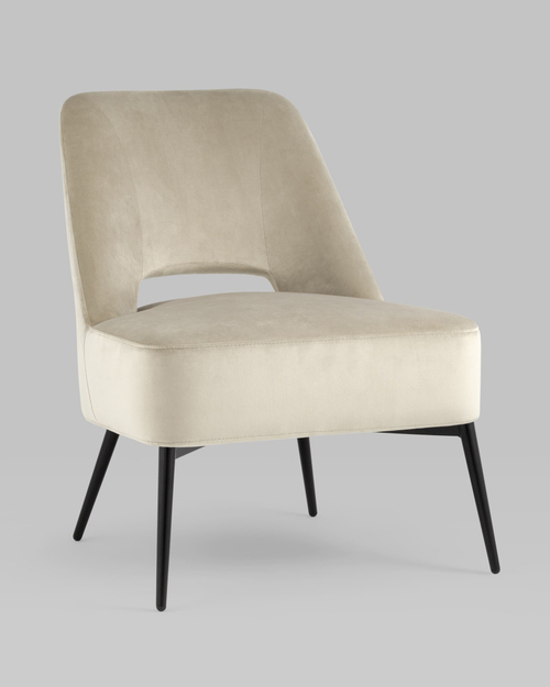 Кресло лаунж Бостон велюр бежевый