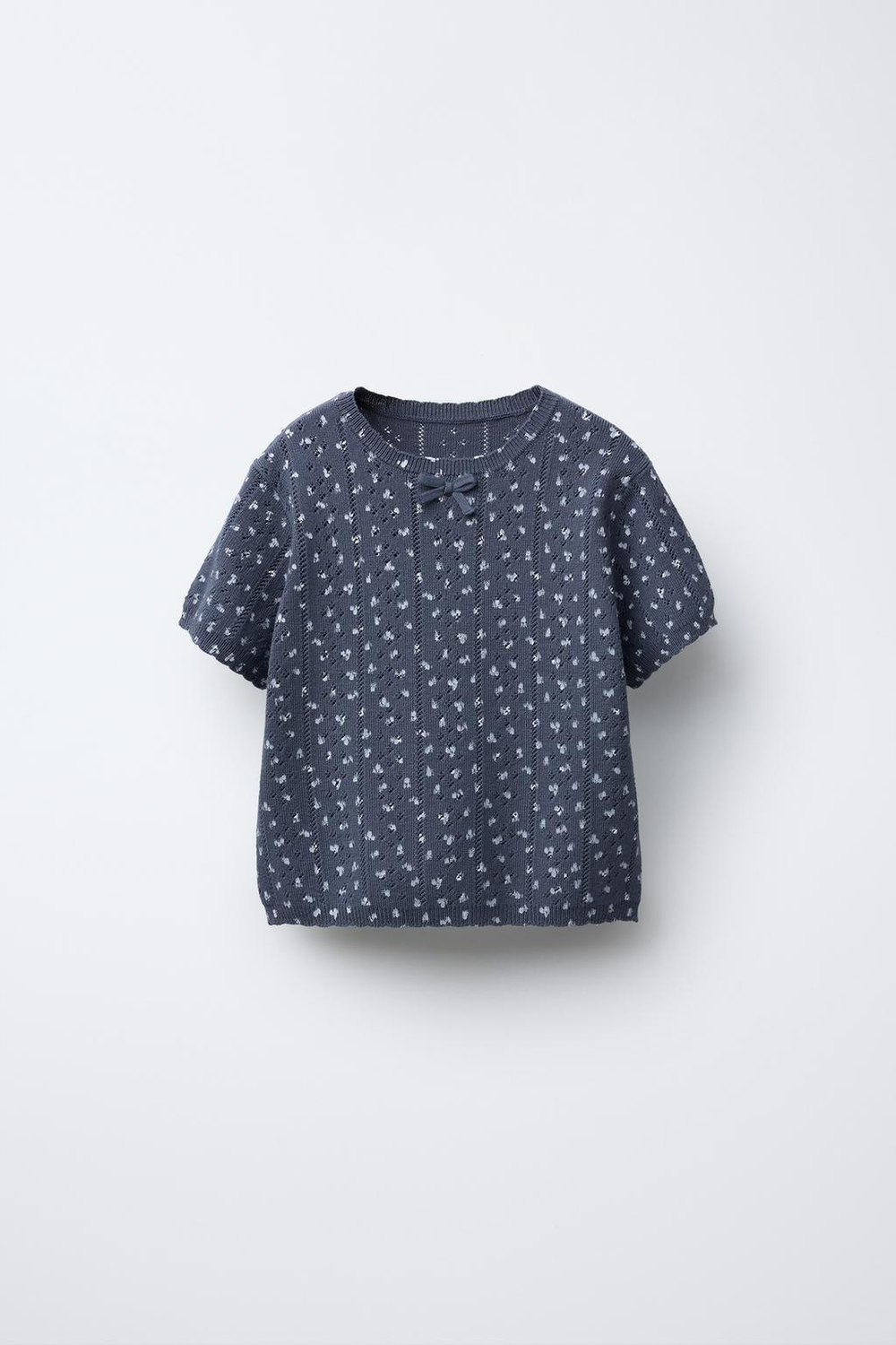 ZARA ТОП АЖУРНОЙ ВЯЗКИ, СИНИЙ