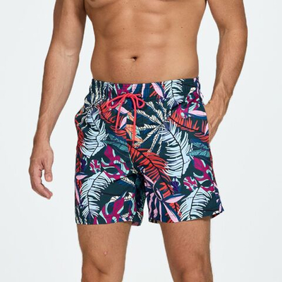 Темно-серые шорты с растительным принтом (Размер: 4X) (Цвет: темно-серый)