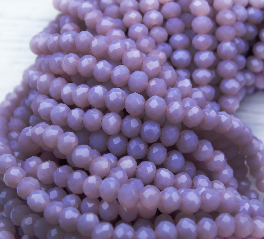 БН022НН23 Хрустальные бусины "рондель", цвет: пастельный фиолетовый непр., 2х3 мм, 95-100 шт.