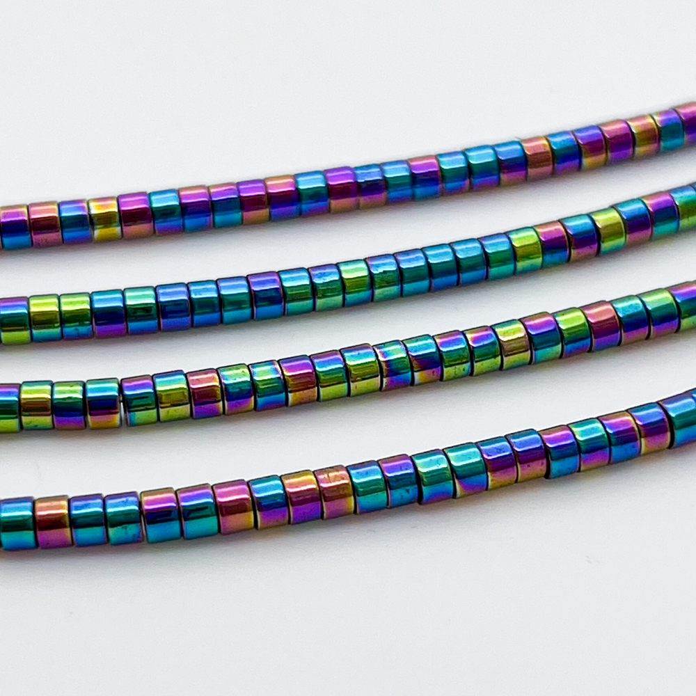 Гематит (имитация), цвет микс, размер 2*3 мм, цена за 102-103 шт (1/2 нити)