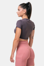Топ женский Short Sleeve Sporty Crop Top 584 Каштановый