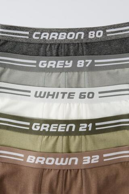 ZARA НАБОР ИЗ ПЯТИ ТРУСОВ-БОКСЕРОВ С НАДПИСЬЮ, РАЗНОЦВЕТНЫЙ