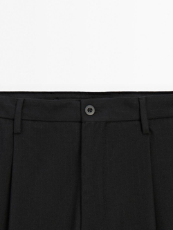 Massimo Dutti Брюки свободного кроя в тонкую полоску, черный