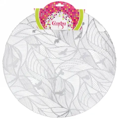 Салфетка плетеная 38см «Птицы» серебро