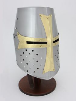 Nautical Шлем крестоносца ''Ведро'' с медной отделкой