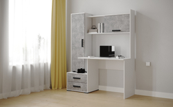 Компьютерный стол Квартет-9, Белый, ателье светлое