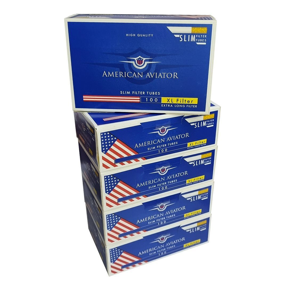 Комплект гильзы для сигарет "American Aviator" Slim XL 24мм Orange 5х100шт.