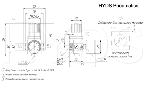 LR-3/4-D-MIDI Регулятор давления G3/4, 16 бар