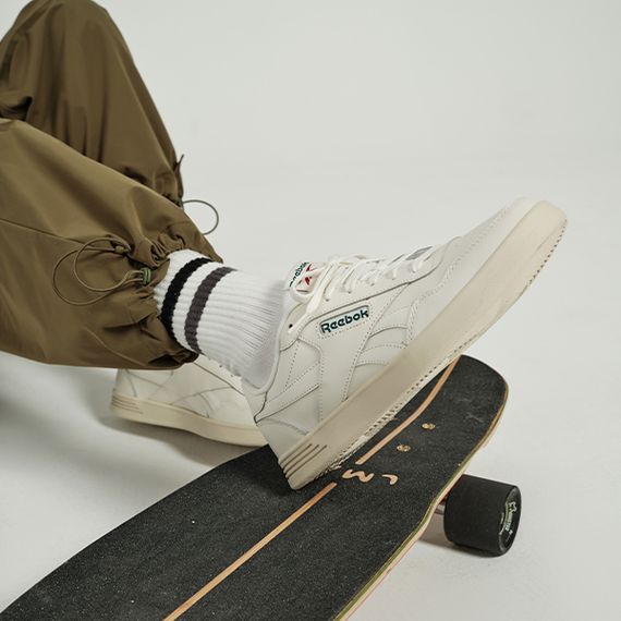 Кроссовки reebok для скейтборда с низким верхом Бело-зеленый Унисекс