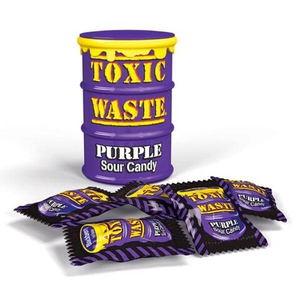 Кислые леденцы Toxic Waste Purple Sour Candy (фиолетовая бочка), 42 г
