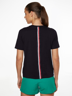 Женская теннисная футболка Tommy Hilfiger Regular Tape Tee - Бирюзовый