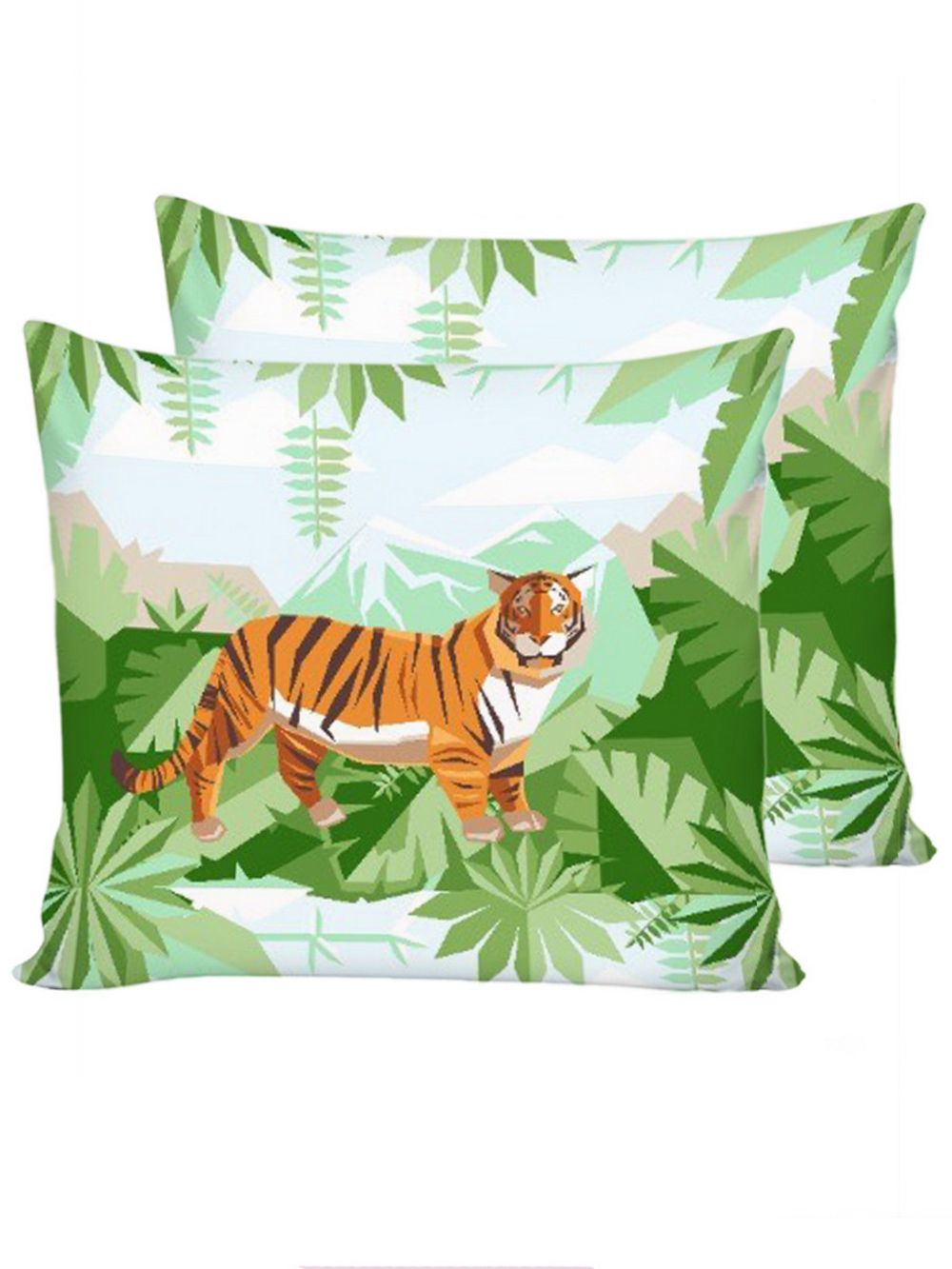 Постельное белье Сказка "Год тигра" семейное Наволочка 70х70 см 2 шт Простынь на резинке 160х200 см Пододеяльник 145х215 см(2шт) , перкаль