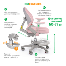 Стул для школьника Ergokids Mio c подлокотниками
