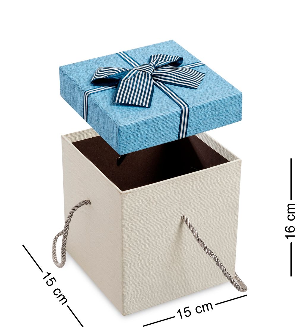 WG-10-A Набор коробок из 3шт «Куб» цв.бел./голуб.
