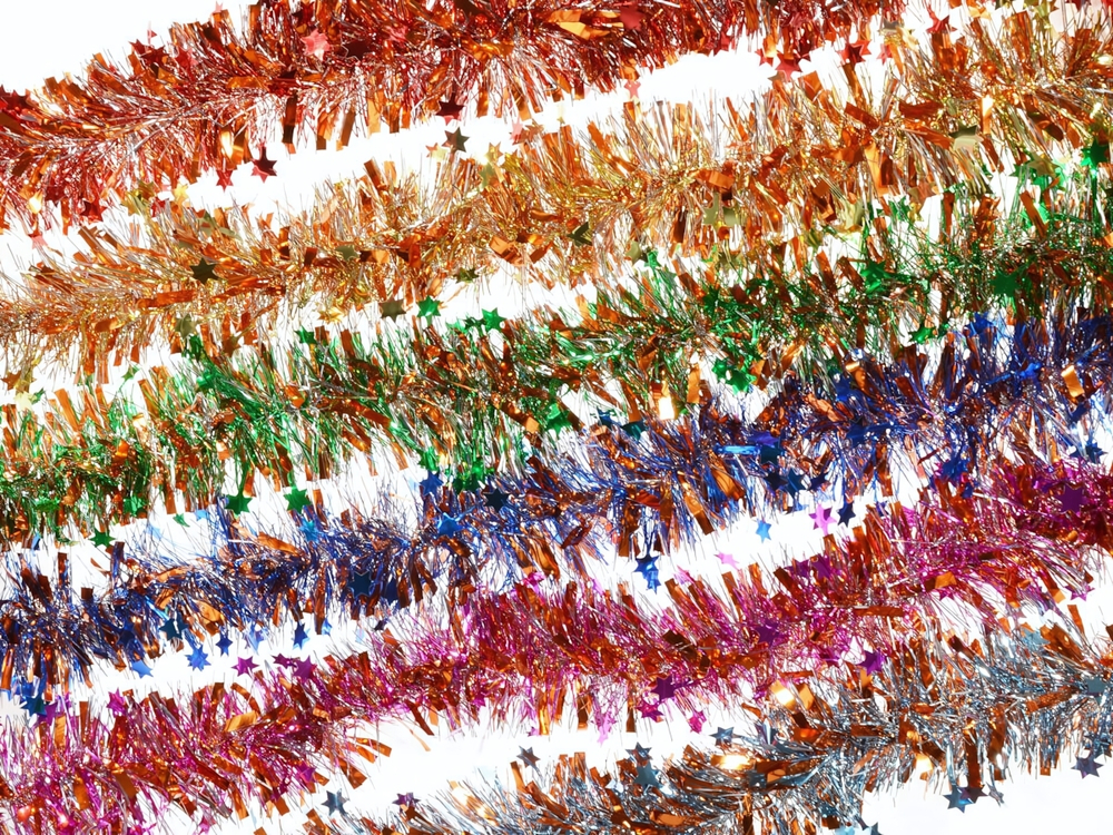 Мишура новогодняя 2м*6см "Звезды" микс цветов