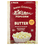 Amish Country Popcorn, попкорн для микроволновой печи, со сливочным маслом, 3 пакетика по 99 г (3,5 унции)
