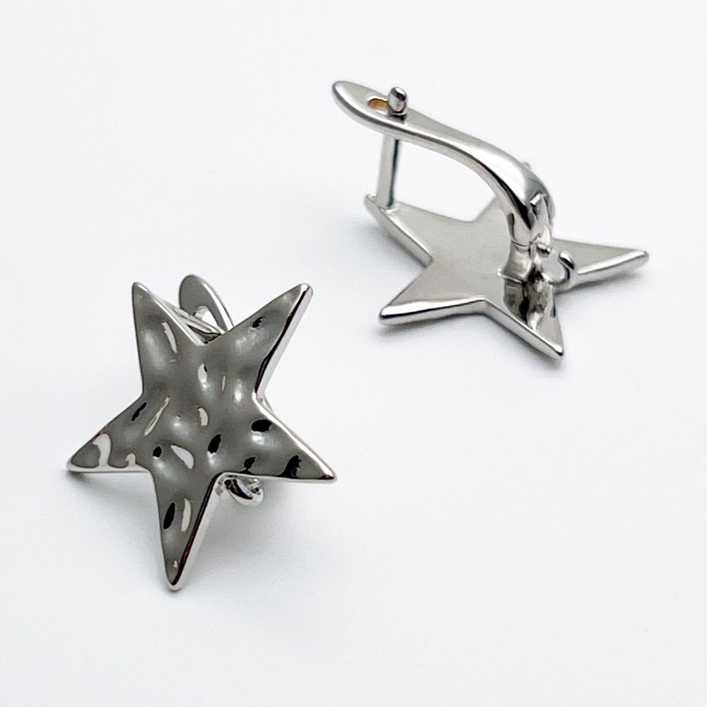 Ювелирные швензы с родиевым покрытием, размер 19*18 мм, цена за пару