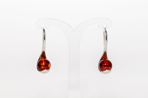 Серьги с натуральным коньячным янтарем. Калининградский янтарь серьги