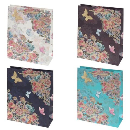 GAEM Пакет подарочный (бумага 210г/м2, блок микс 12шт), L26 W10 H32 см, 4в.