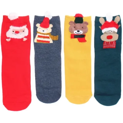 Носки женские в подарочной коробке 4шт «ZIMА», 4 дизайна, р36-39