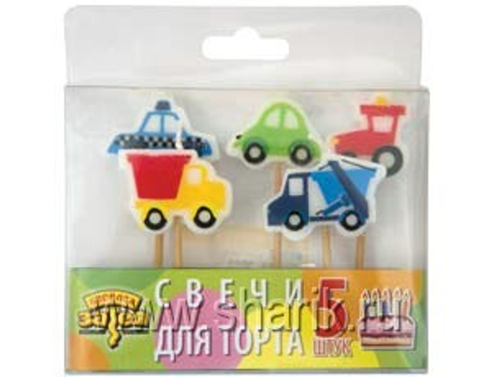 РАСПРОДАЖА Свечи д/торта на пиках Авто 5шт/A