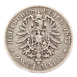 Монета 2 марки Германская Империя (Пруссия) 1877 , В-Гановер