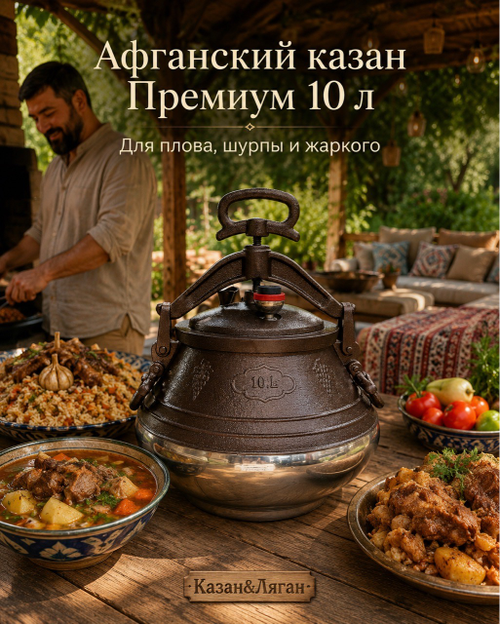 Афганский казан 10л двухцветный Премиум MG