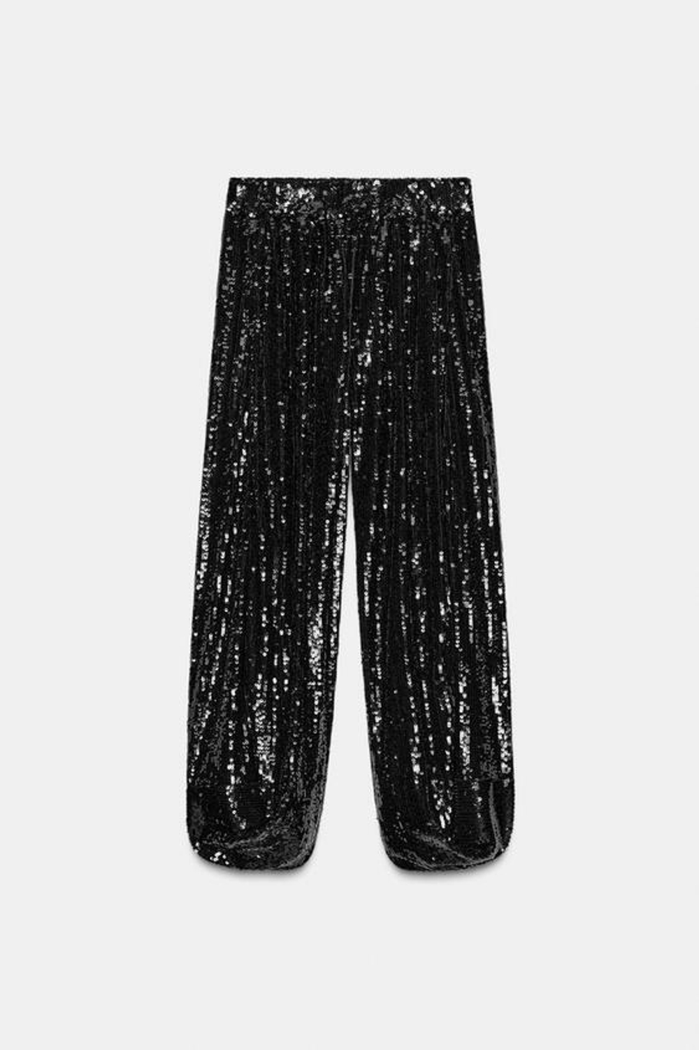 ZARA БРЮКИ-ШАРЫ С ПАЙЕТКАМИ — ZW COLLECTION LIMITED EDITION, ЧЕРНЫЙ
