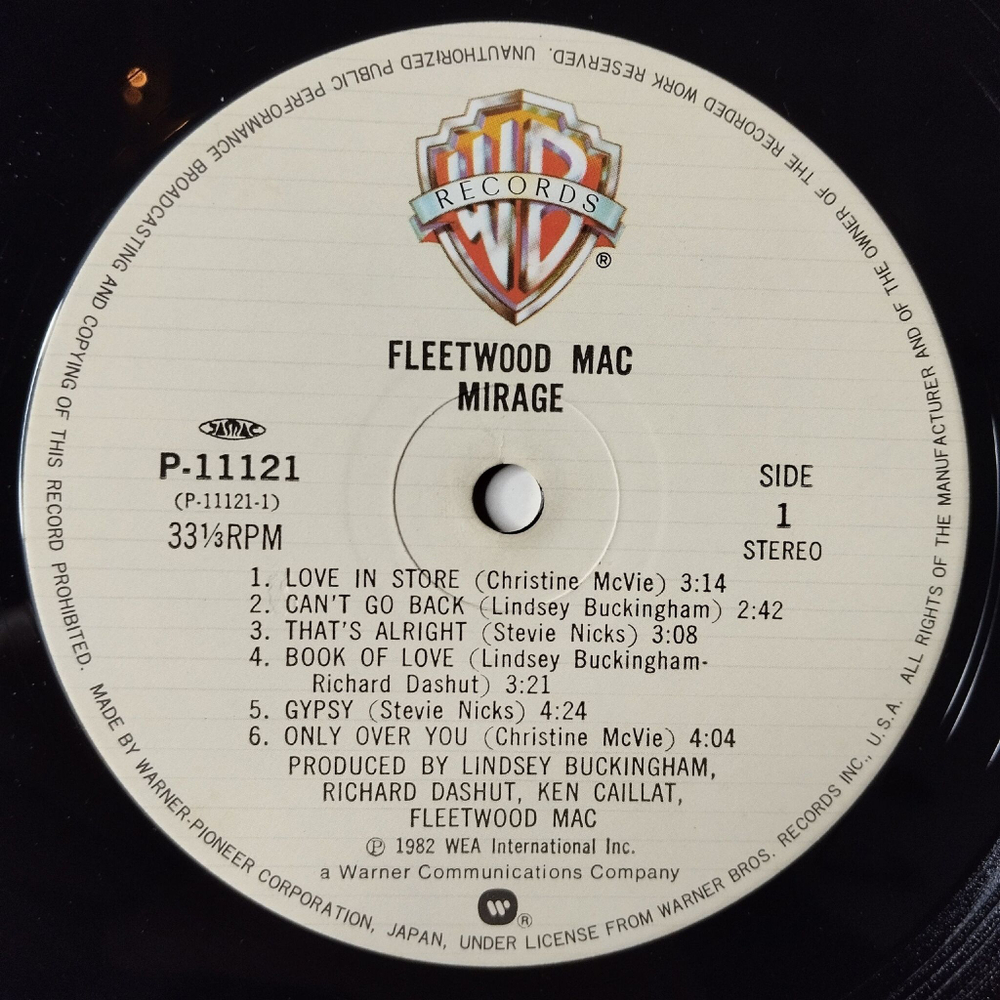 Винтажная виниловая пластинка LP Fleetwood Mac Mirage (Japan 1982) (No Obi) Book Of Love