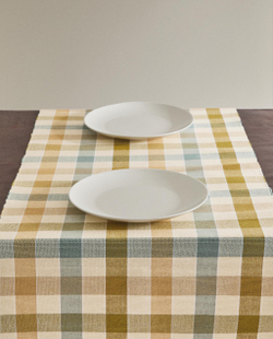 Zara Home дорожка на стол из хлопка, клетка, 160 50 см