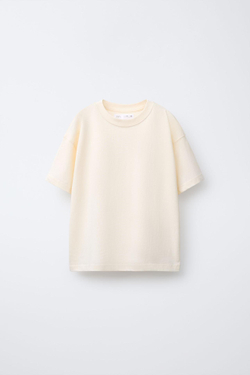 ZARA НАБОР ИЗ ТРЕХ ОДНОТОННЫХ ФУТБОЛОК, РЫЖЕВАТО-КОРИЧНЕВЫЙ