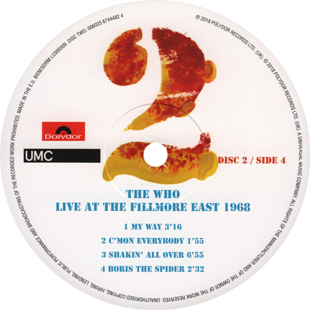 The Who / Live At The Fillmore East 1968 (3LP)