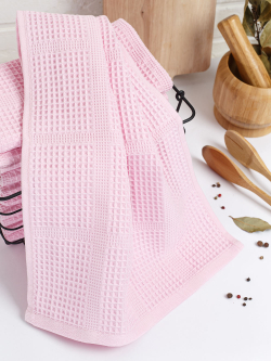 Полотенце вафельное, г/к, 260 гр/м2, 65х135, арт. CW 65-135, цвет: 112-розовая пастель,