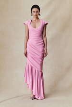 Асимметричное платье макси из вискозного крепа с драпировкой