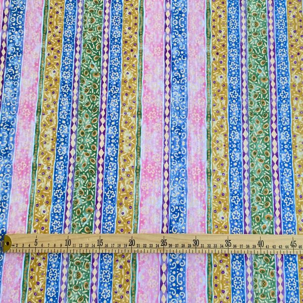 РОЗОВО-ГОЛУБАЯ КАЙМА, 100% хлопок, Handmade Fabrics 2