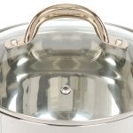 Кастрюля нерж, 2.6 л, с крыш, Daniks, Мадрид Gold, SD-318G, индукц