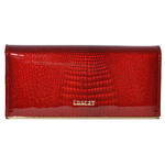 Красный кошелёк женский лаковый Coscet нат.кожа CS18-201A