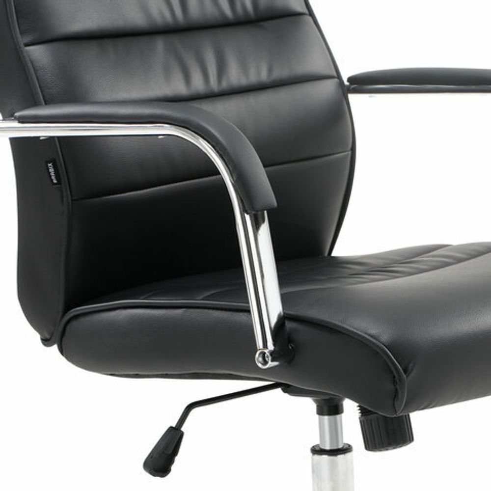 Кресло офисное BRABIX "Stark EX-547", экокожа, хром, черное, 531948