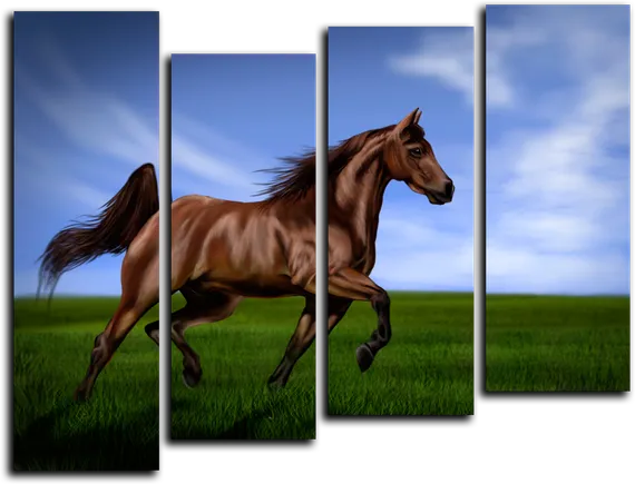 Модульная картина "Коричневый скакун"