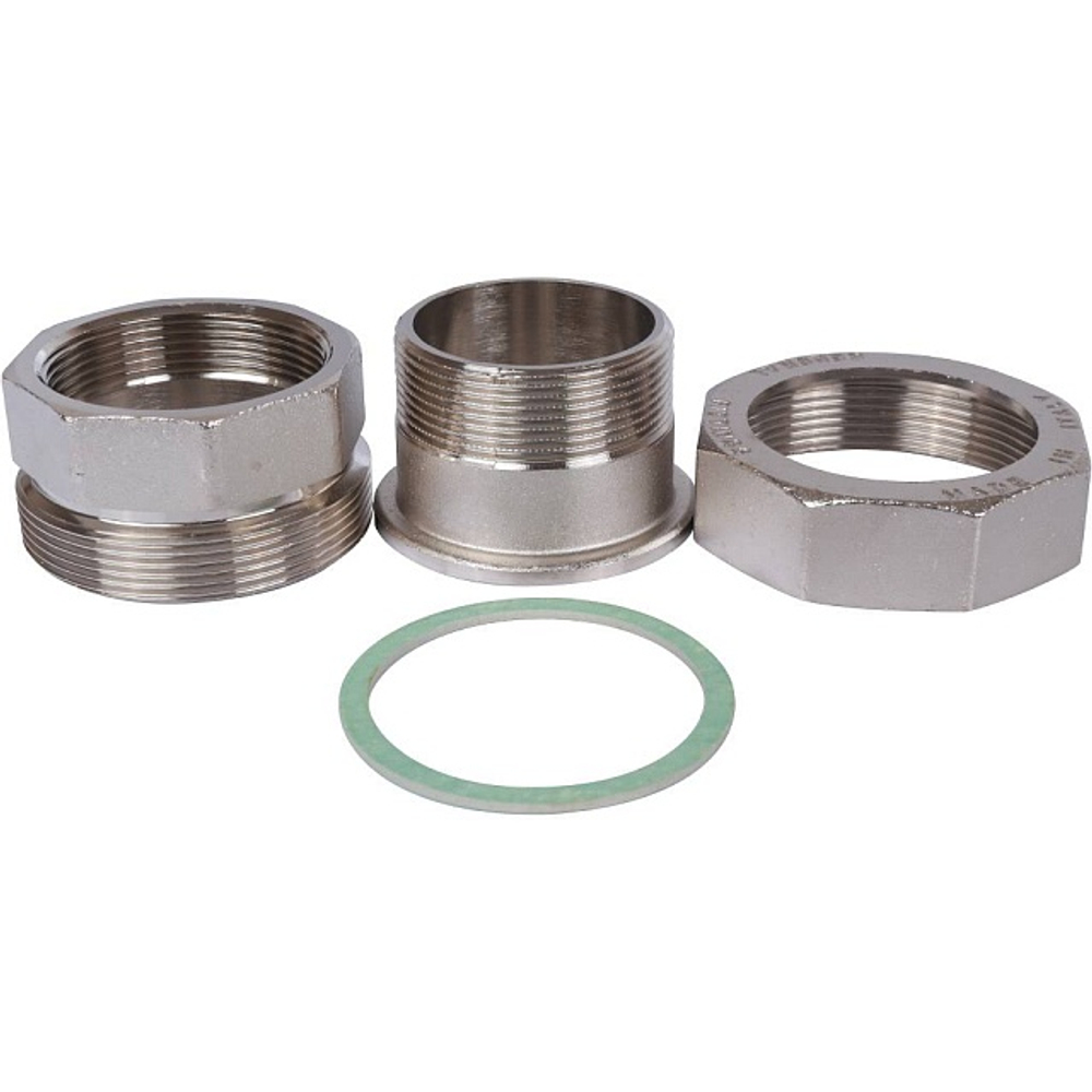 Соединение быстроразъемое (американка) STOUT - 2" (ВР/НР, латунь никелированая, плоск.уплотнение)