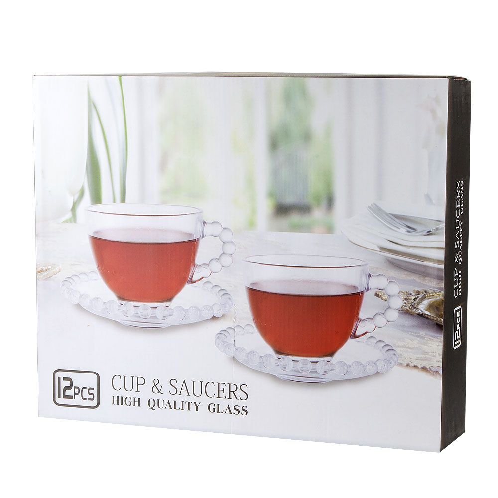 Набор чайный 12пр. "Gocciolina" (6 персон) v=220мл (стекло) (подарочная упаковка)