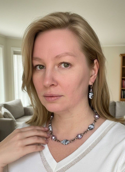 Комплект колье и серьги муранское стекло