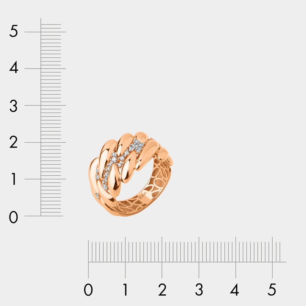 Кольцо женское из розового золота 585 пробы с фианитами (арт. 902611-1102)