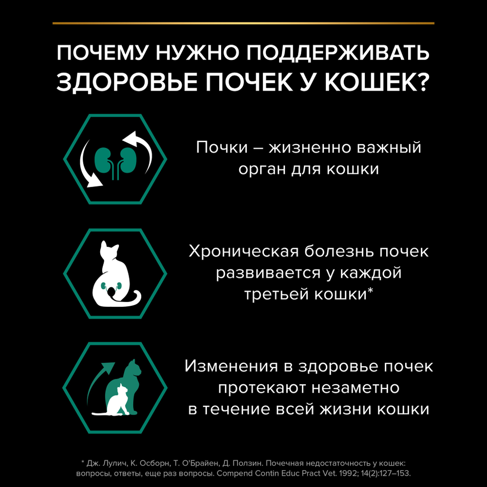 Сухой корм Pro Plan RENAL PLUS для взрослых кошек для поддержания здоровья почек с курицей 1.5 кг