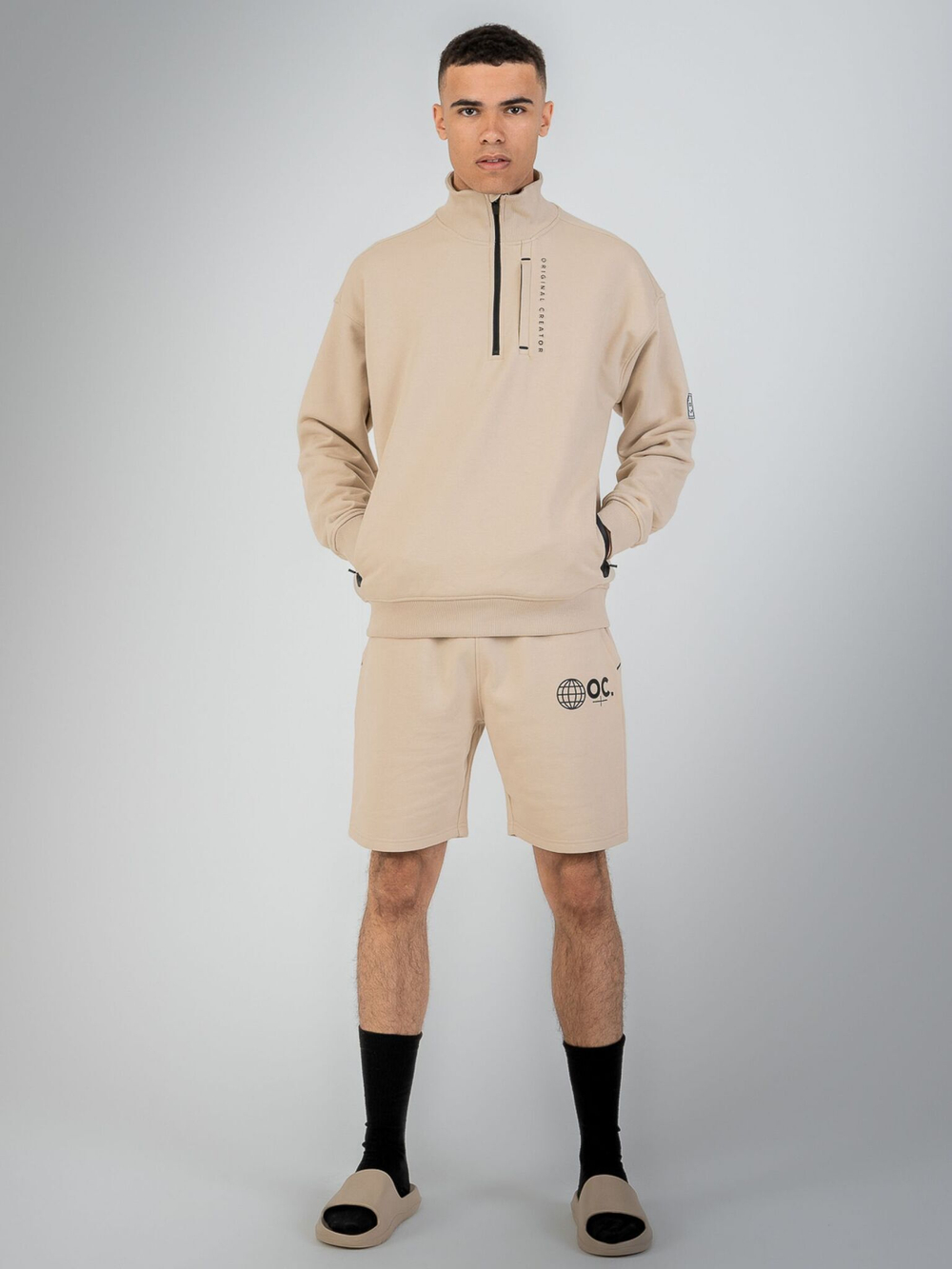 Свитшот с короткой молнией ORIGINAL CREATOR ERROR_404 HALF-ZIP, Бежевый