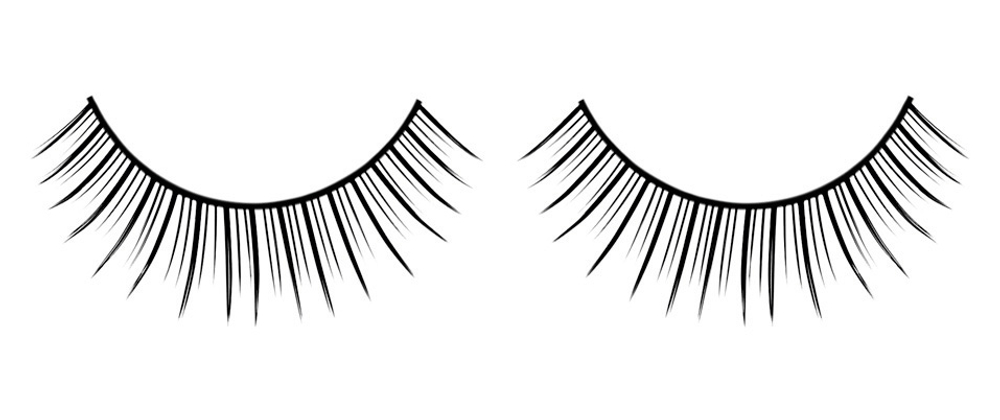 Чёрные разделенные накладные ресницы Deluxe (Цвет: черный)